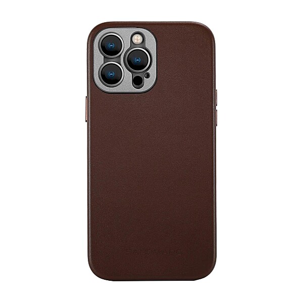 Pro Leather Case - iPhone 14 Pro Max (Magnet Enabled) - Brown